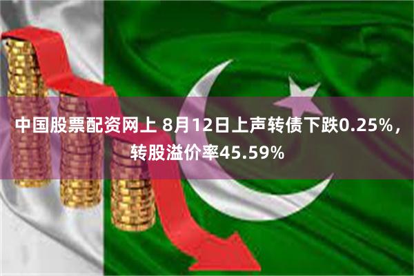 中国股票配资网上 8月12日上声转债下跌0.25%，转股溢价率45.59%