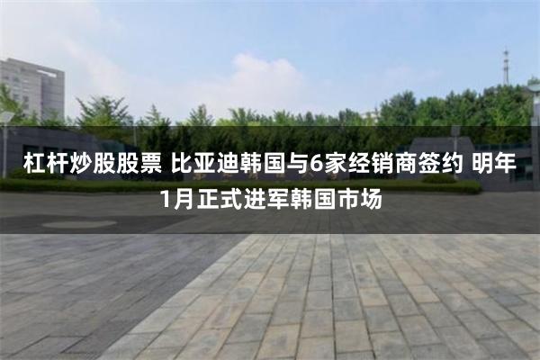 杠杆炒股股票 比亚迪韩国与6家经销商签约 明年1月正式进军韩国市场