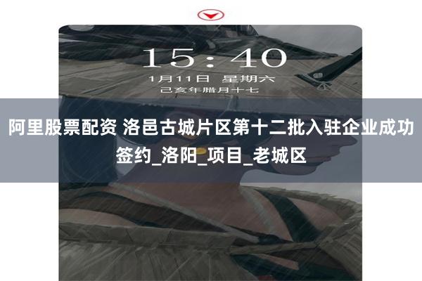 阿里股票配资 洛邑古城片区第十二批入驻企业成功签约_洛阳_项目_老城区