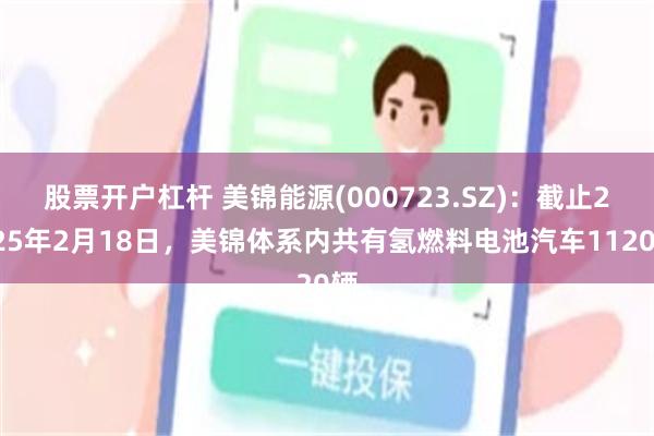 股票开户杠杆 美锦能源(000723.SZ)：截止2025年2月18日，美锦体系内共有氢燃料电池汽车1120辆