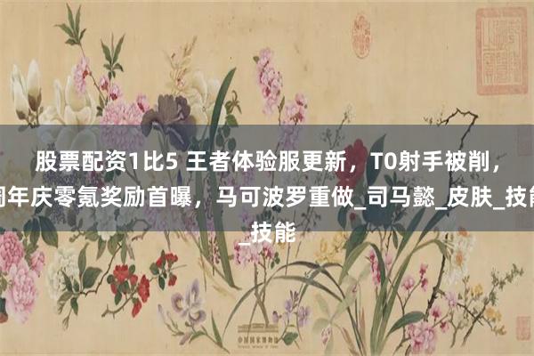 股票配资1比5 王者体验服更新，T0射手被削，周年庆零氪奖励首曝，马可波罗重做_司马懿_皮肤_技能