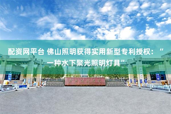 配资网平台 佛山照明获得实用新型专利授权：“一种水下聚光照明灯具”